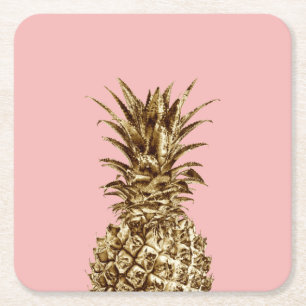 Stilvolles hübsches girly Gold u. Rechteckiger Pappuntersetzer