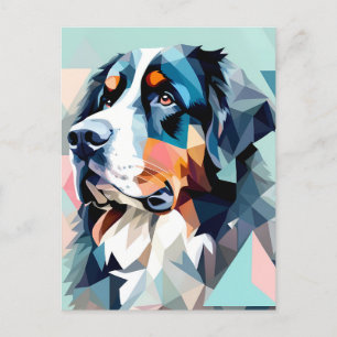Stilvolles Hundportrait bernese Postkarte