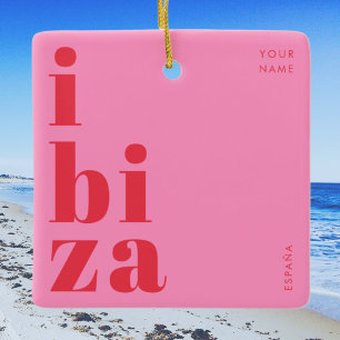 Stilvolles Ibiza-Spanien-Souvenir Keramikornament