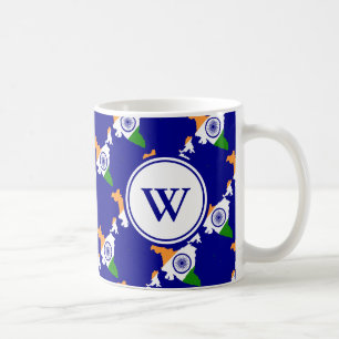 Stilvolles INDIA gesegnetes Nation Monogram-Gesche Kaffeetasse