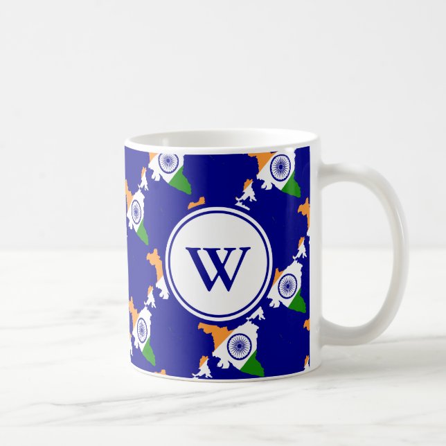 Stilvolles INDIA gesegnetes Nation Monogram-Gesche Kaffeetasse (Rechts)