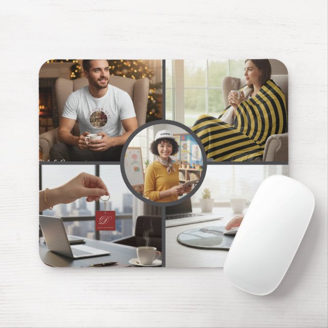 Stilvolles individuelles fünf-Foto-Mauspad Mousepad (Mit Mouse)