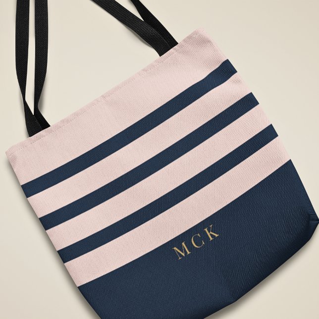 Stilvolles, individuelles Monogramm Navy- und Rosé (Von Creator hochgeladen)