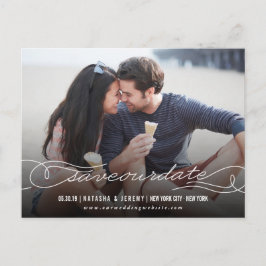 Stilvolles Kalligrafieschreiben Rette unser Date-F Ankündigungspostkarte