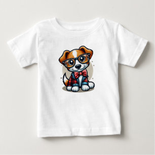 Stilvolles Kariertes Doggo Baby T-shirt