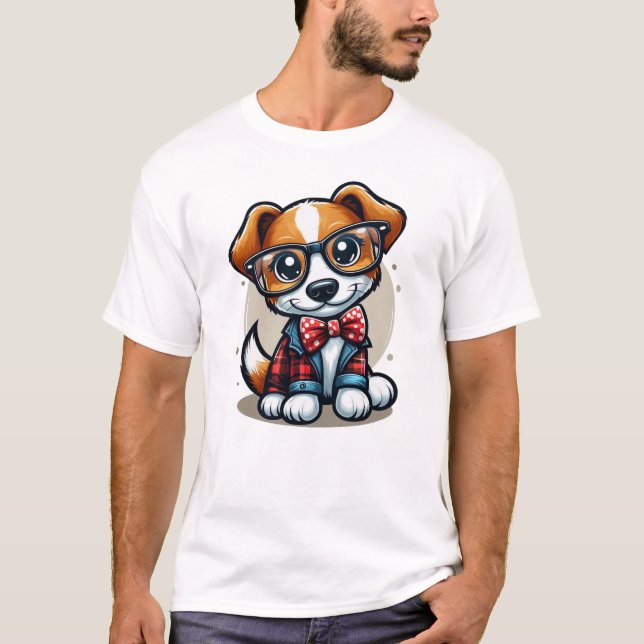 Stilvolles Kariertes Doggo T-Shirt (Vorderseite)