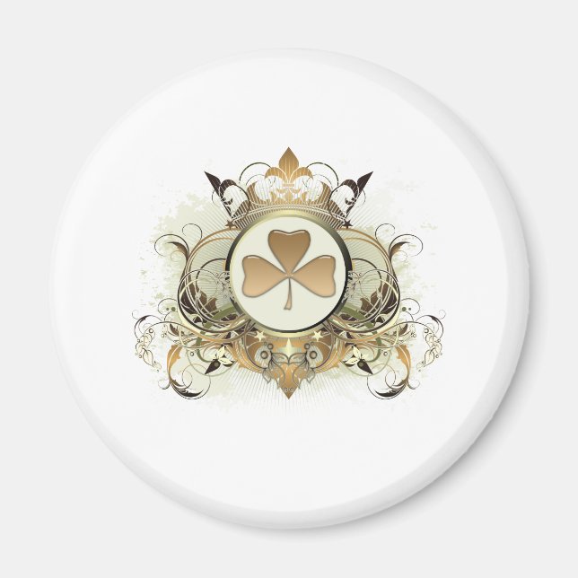 Stilvolles Kleeblatt Magnet (Vorne)