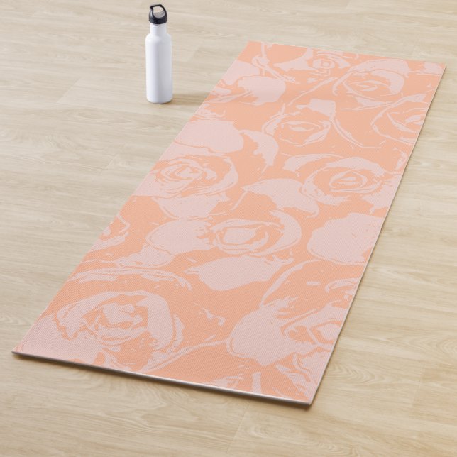 Stilvolles Korallenrosa-Illustrationsmuster Yogamatte (Beispiel)