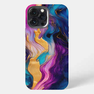 Stilvolles, lebendiges und farbiges Flüssigmetall iPhone 13 Pro Max Hülle