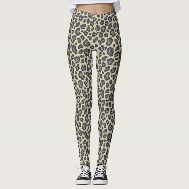 Stilvolles Leopard-Druckmuster Leggings (Vorderseite)