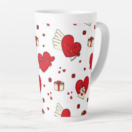 Stilvolles Liebes-Valentinstagsgeschenk rotes Herz Milchtasse