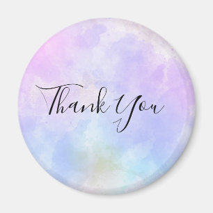 Stilvolles Lila Rosa Blau Wasserfarbe Danke Magnet