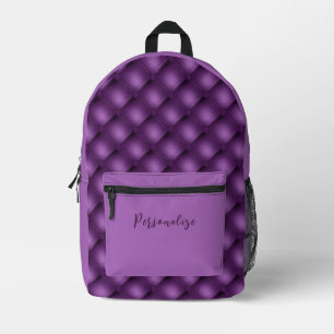Stilvolles Lila Tuftmuster mit Individuelle Name Bedruckter Rucksack