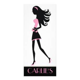 Stilvolles Mädchen der Stadt-311 hellrosa Werbekarte