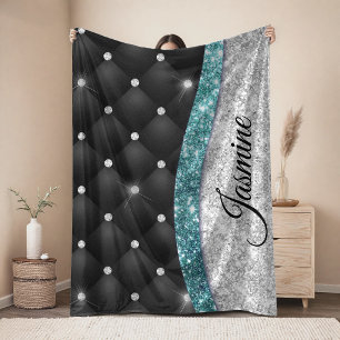 Stilvolles, Mädchenhaftes, falsches Silber Glitter Fleecedecke