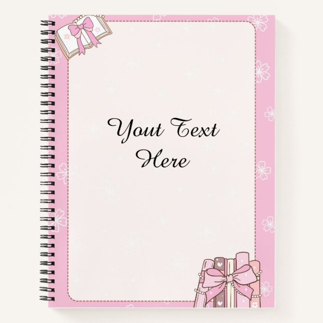Stilvolles Mädchenhaftes Rosa Notizbuch Dokument (Vorderseite)
