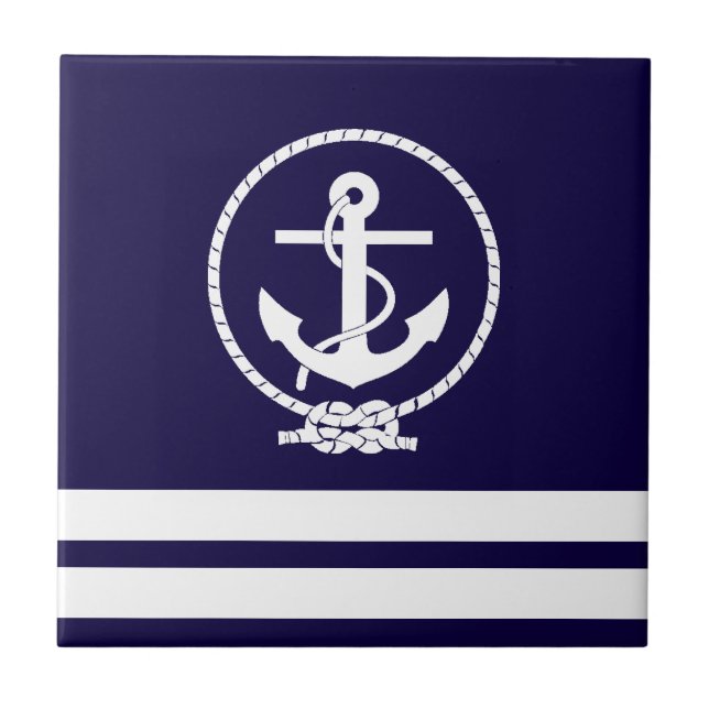 Stilvolles maritimes Thema Fliese (Vorderseite)