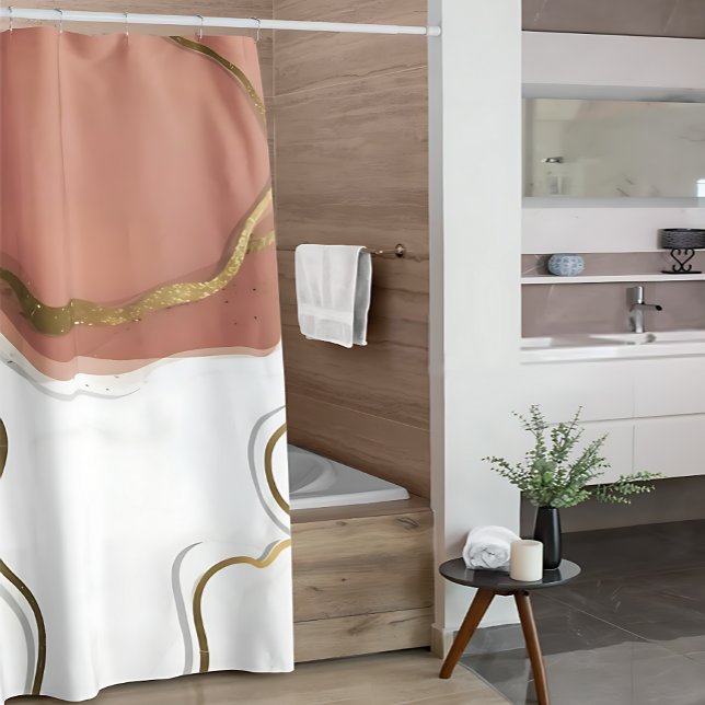 Stilvolles Marmor Blush Pink Gold Agate Duschvorhang (Stylish Marble Blush Pink Gold Agate Shower Curtai Shower Curtain)