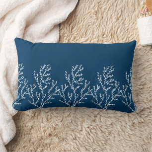 Stilvolles Meerespflanze-Muster - aquamarines Lendenkissen