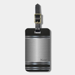 Stilvolles Metall mit ledernem Blick Gepäckanhänger