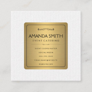 Stilvolles Metallic Gold mit subtilem Wavy Muster Quadratische Visitenkarte