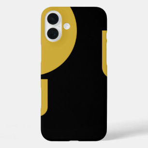 Stilvolles Metallicgold auf Schwarz iPhone 16 Plus Hülle