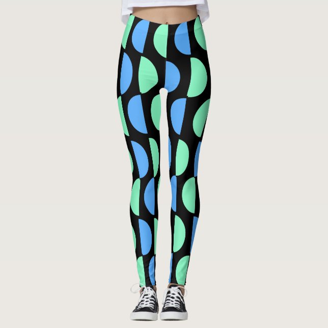 Stilvolles Mid-Mod-geometrisches Muster Leggings (Vorderseite)