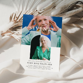 Stilvolles Minimal Foto 70. Geburtstag Einladung