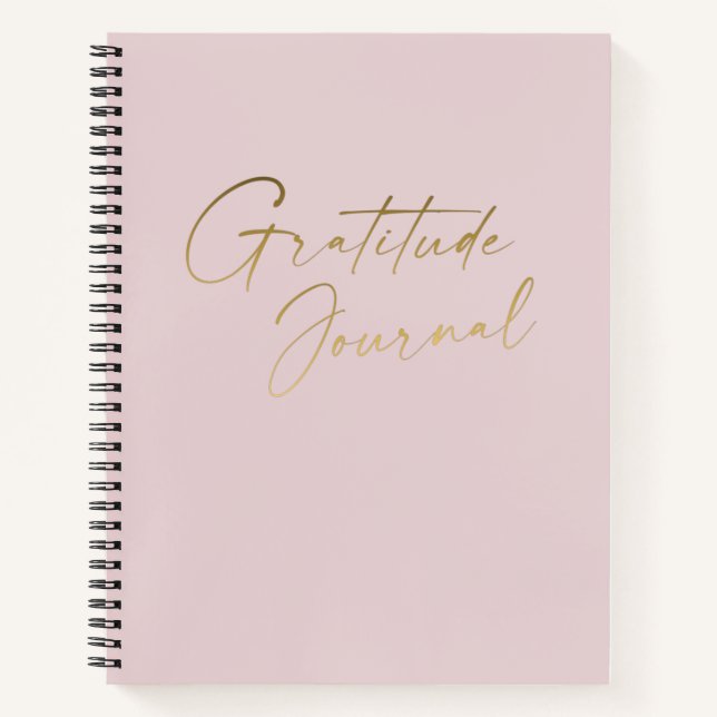 Stilvolles Minimalistisch Blush Gratitude Notebook Notizbuch (Vorderseite)