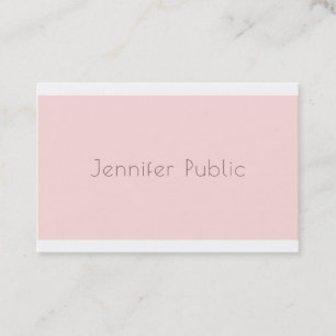 Stilvolles Minimalistisches Design Trendy Pink Visitenkarte