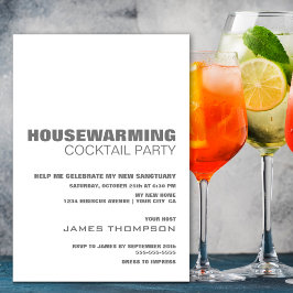 Stilvolles Minimalistisches Housewarming Cocktail Einladung