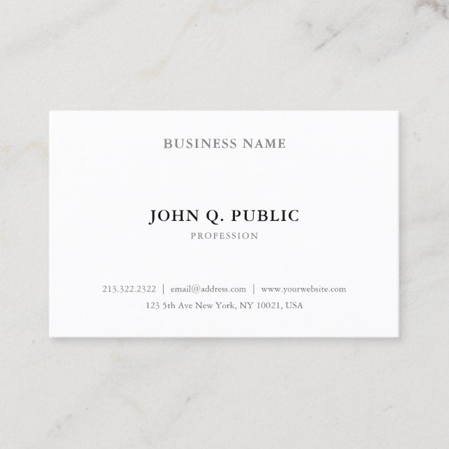 Stilvolles Minimalistisches modernes einfaches Visitenkarte (Vorderseite)