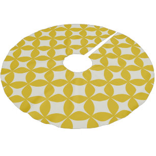 Stilvolles Modern Boho Muster in Mustard Yellow Polyester Weihnachtsbaumdecke