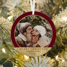 Stilvolles Modern Imitats Gold Christmas Couple Fo Ornament Aus Metall