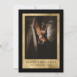 Stilvolles, modernes Black Gold Weihnachts-Foto Feiertagskarte