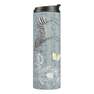 Stilvolles modernes eklektisches chic vintage Blau Thermosbecher