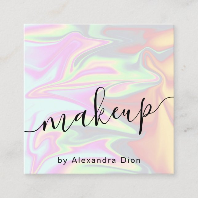 Stilvolles, modernes, elegantes Chick-holografisch Quadratische Visitenkarte (Vorderseite)