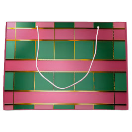 Stilvolles modernes Farbgrid Rosa und Grün Große Geschenktüte