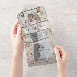 stilvolles, modernes Foto für Hochzeitstage in Kal All In One Einladung