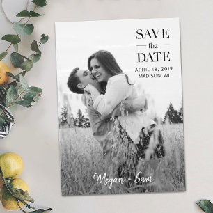 Stilvolles modernes Foto Hochzeit retten das Date Magneteinladung