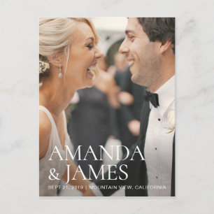 Stilvolles modernes Foto Hochzeit Save the Date Cu Ankündigungspostkarte