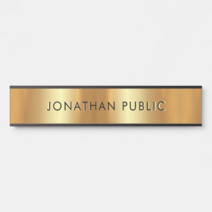 Stilvolles modernes Schwarz & Gold Template Glam Türschild
