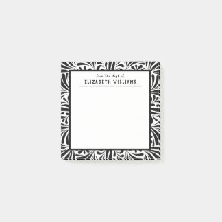 Stilvolles modernes Schwarz-Weiß-Muster Post-it Klebezettel