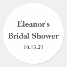 Stilvolles, modernes Schwarz-weißes Brautparty Runder Aufkleber