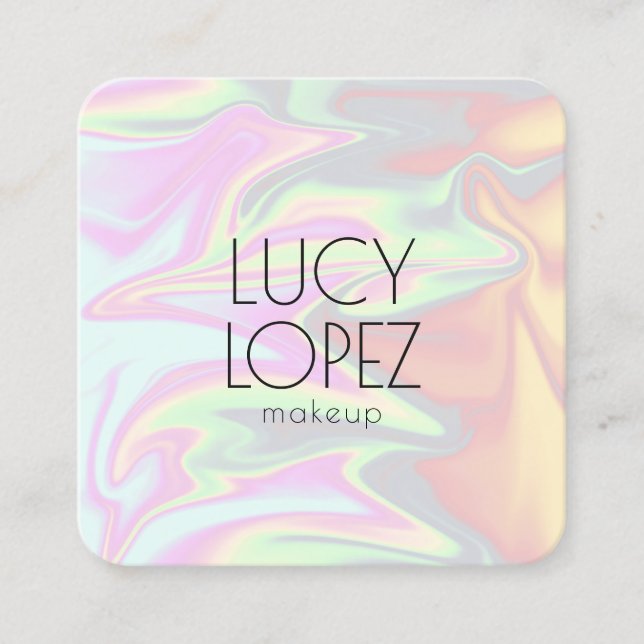 Stilvolles, modernes und elegantes Chick-holografi Quadratische Visitenkarte (Vorderseite)