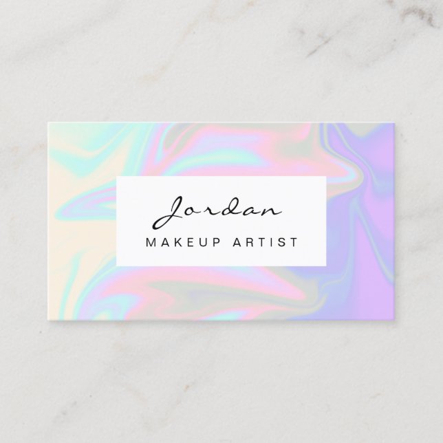 Stilvolles, modernes und elegantes Chick-holografi Visitenkarte (Vorderseite)