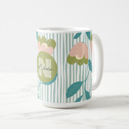Stilvolles Monogramm-Design mit niedlichem Muster  Kaffeetasse