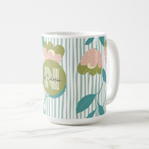 Stilvolles Monogramm-Design mit niedlichem Muster  Kaffeetasse