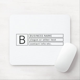 Stilvolles Monogramm & Firmenname (oder anderer Te Mousepad