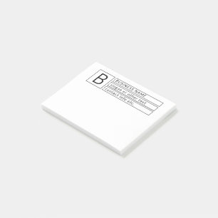 Stilvolles Monogramm & Firmenname (oder anderer Te Post-it Klebezettel